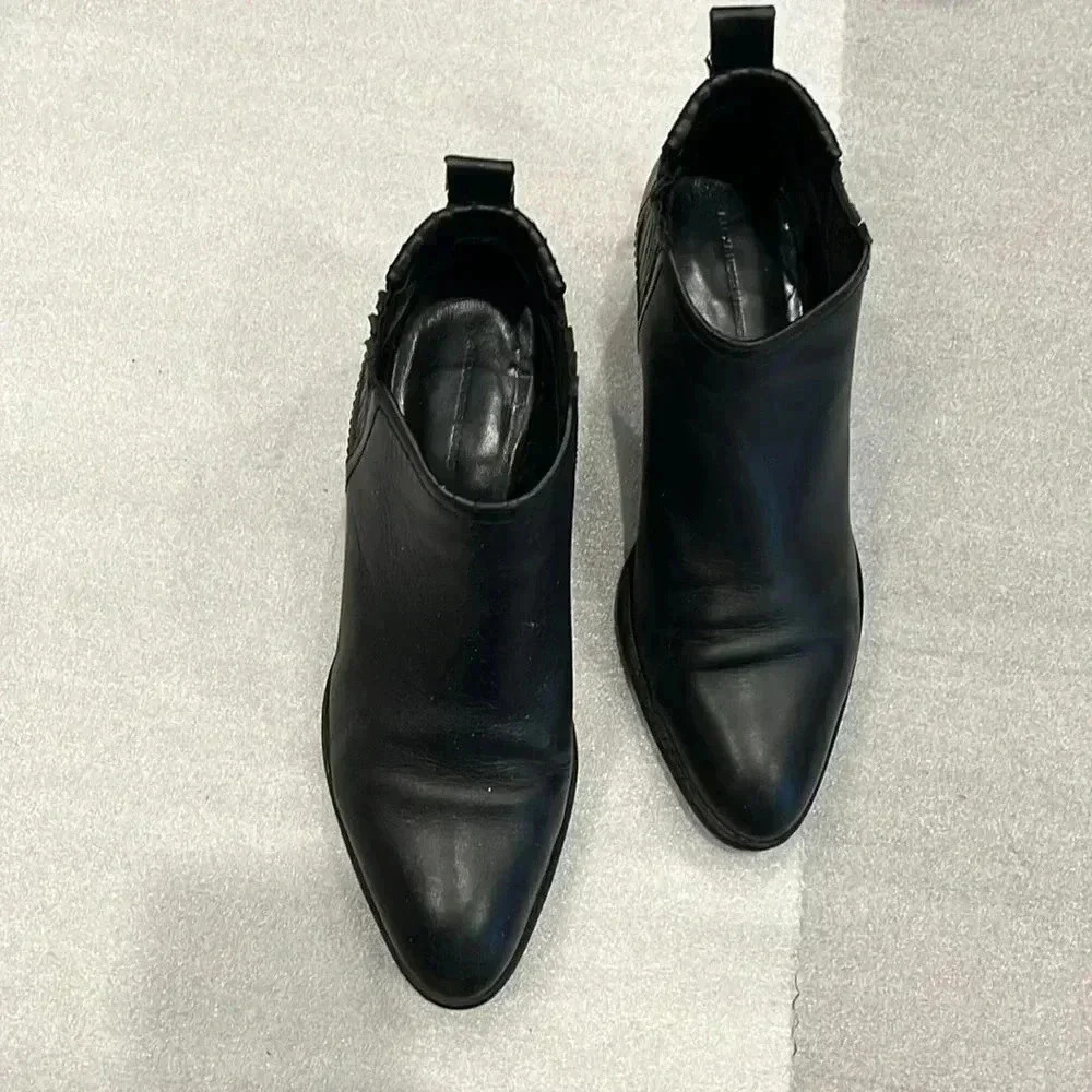 [38/7.5”]Alexander  Wang Kori Black Leather Chelsea Ankle Boots - Picture 3 of 10